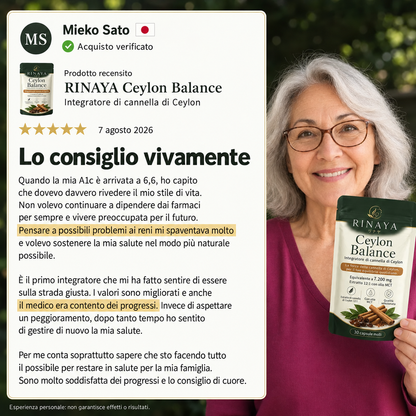 Rinaya | Cannella di Ceylon equivalente a 7.200 mg｜Estratto concentrato 12:1 con olio MCT - Ceylon Balance™