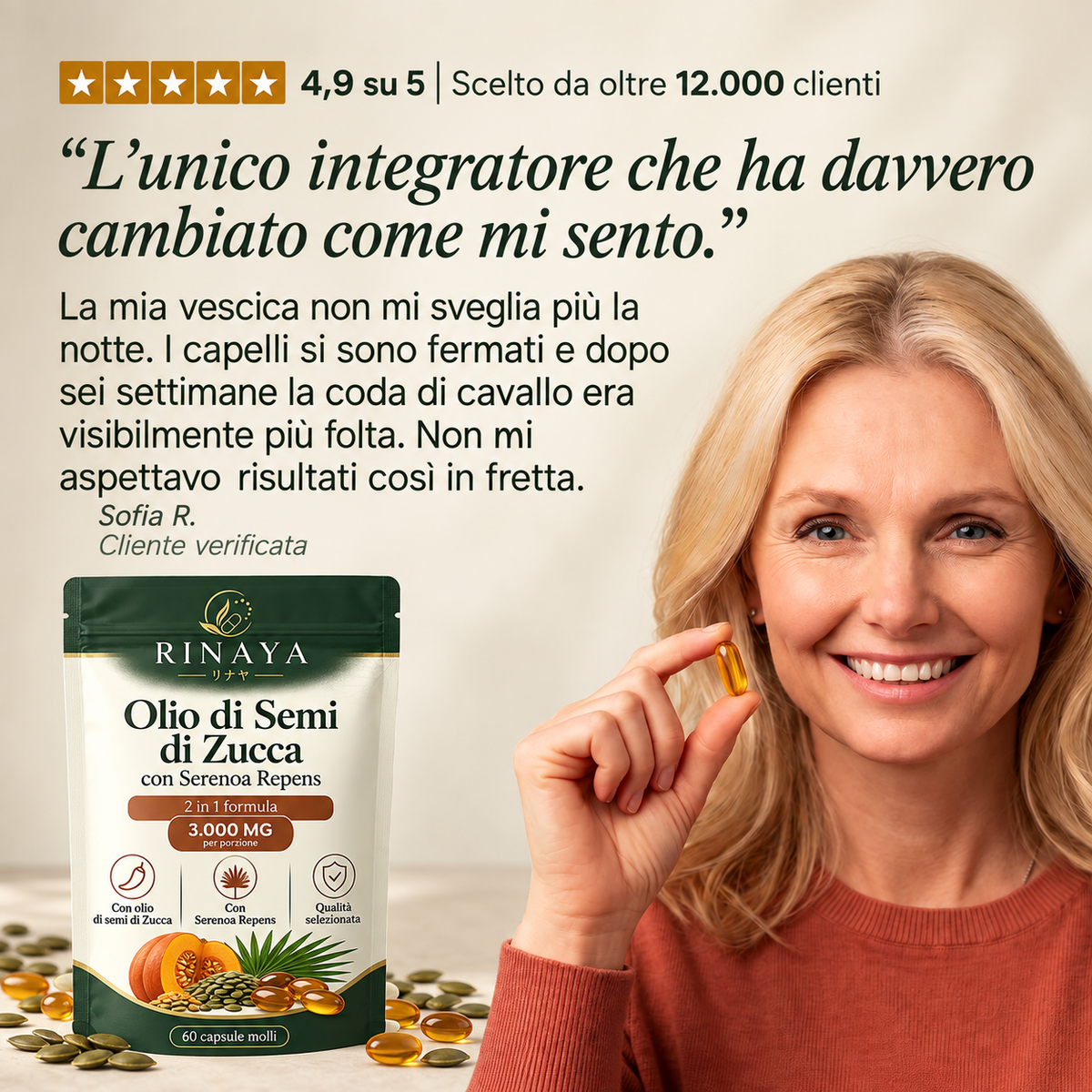 Rinaya™ Olio di Semi di Zucca Capsule Molli